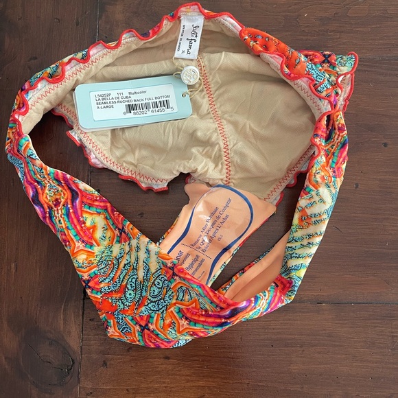 NWT Luli Fama Bikini Bottom- La Bella De Cuba-XL  Seamless Full Ruched Back - Picture 3 of 5